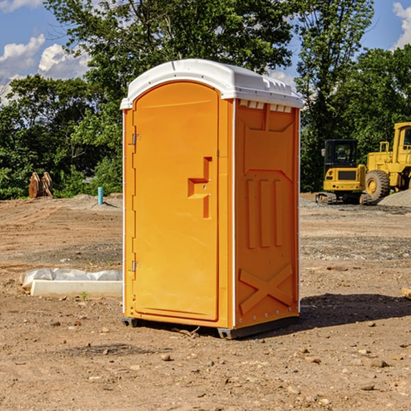 can i customize the exterior of the portable restrooms with my event logo or branding in Blakeslee